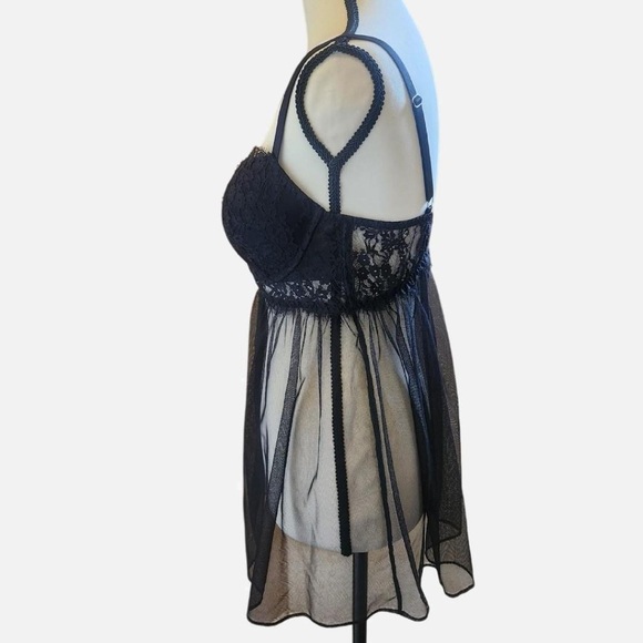 Victoria's Secret Black Sheer Lace Chemise - Picture 4 of 7